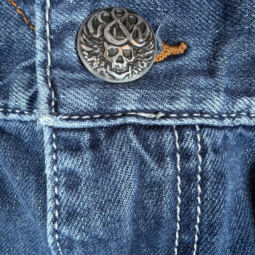 Rock & Republic Henlee Bootcut Jeans Men's 33x31.5 Distressed Denim Blue - Picture 4 of 16